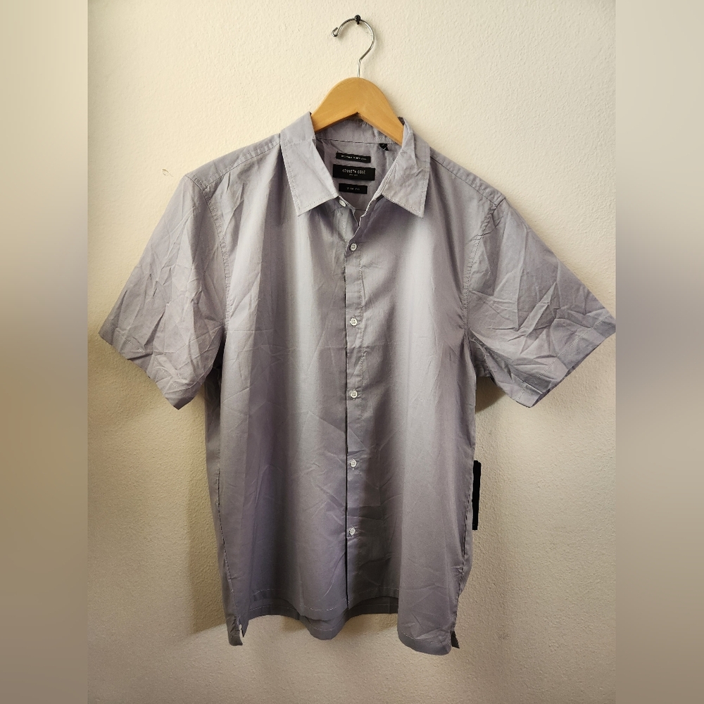 Kenneth Cole Short Sleeve‎ Slim Fit Button-down Techni-cole Lightweight Medium